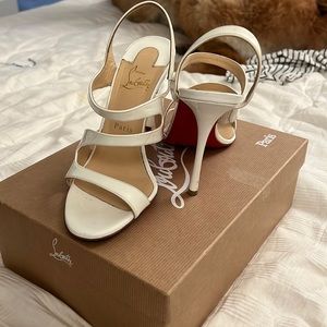 Christian Louboutin white heels